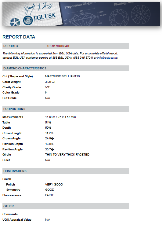 44.42 ctw Diamond Necklace in Platinum - EGL Certified