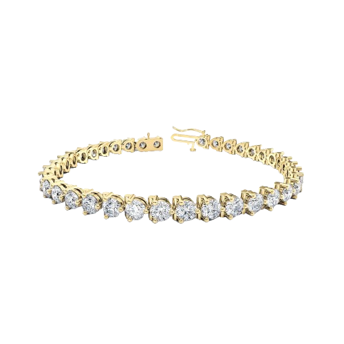 Diamond Tennis Bracelet (7.68 CT Diamonds) in Yellow Gold