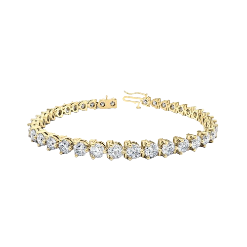 7.68 ct Diamond Tennis Bracelet in 18K Yellow Gold