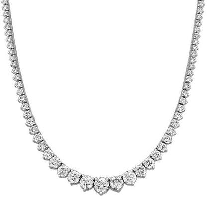 Graduated Diamond Tennis Necklace (15.45CT Diamonds) in White Gold