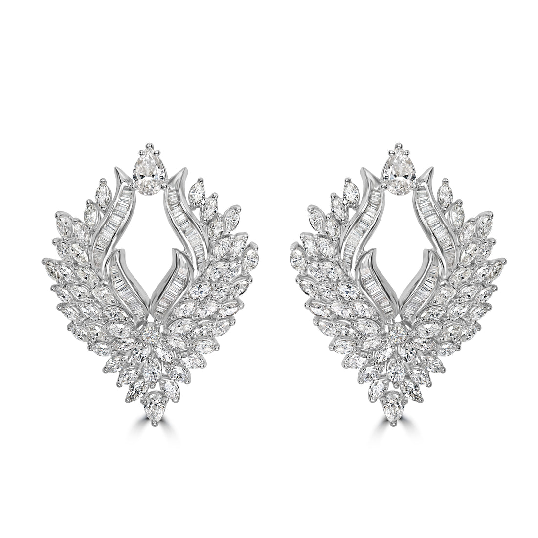 10.92 ct Diamond Earrings in 18K White Gold