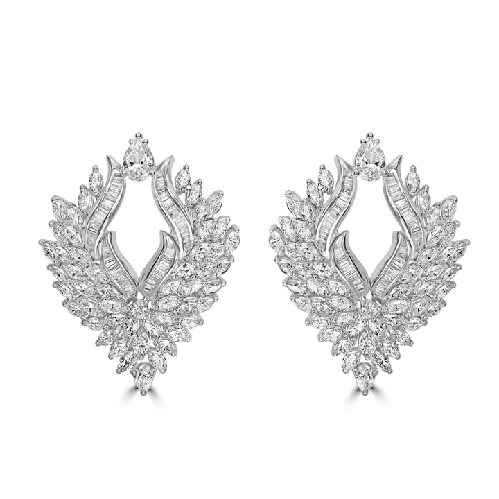 10.92 ct Diamond Earrings in 18K White Gold