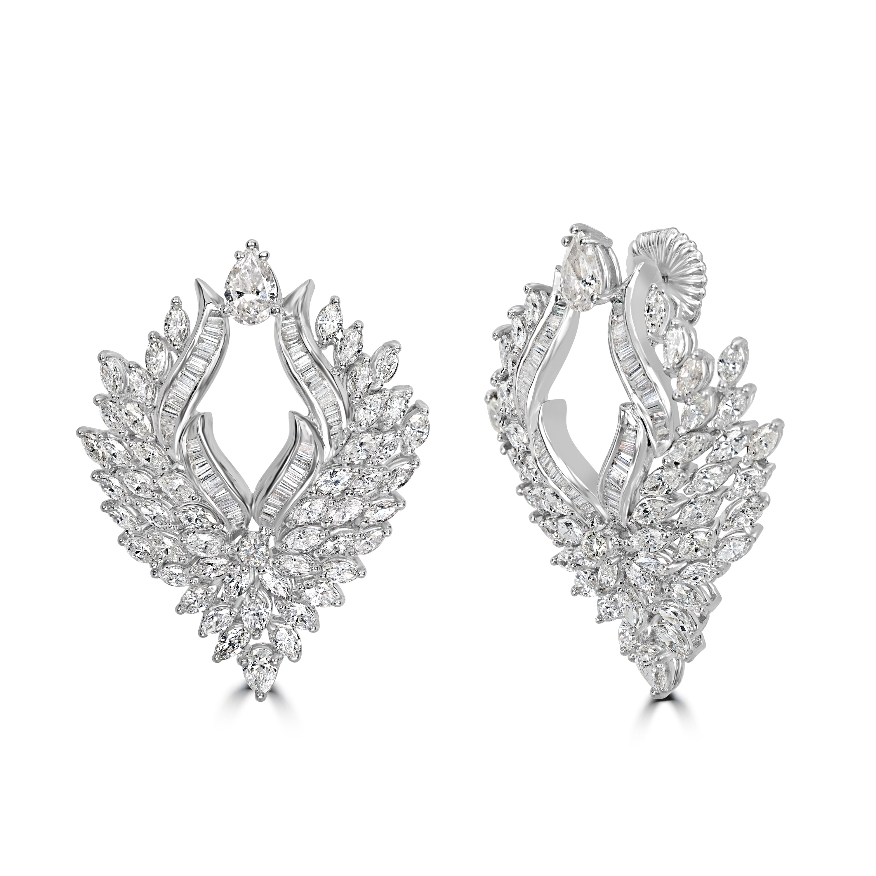 10.92 ct Diamond Earrings in 18K White Gold