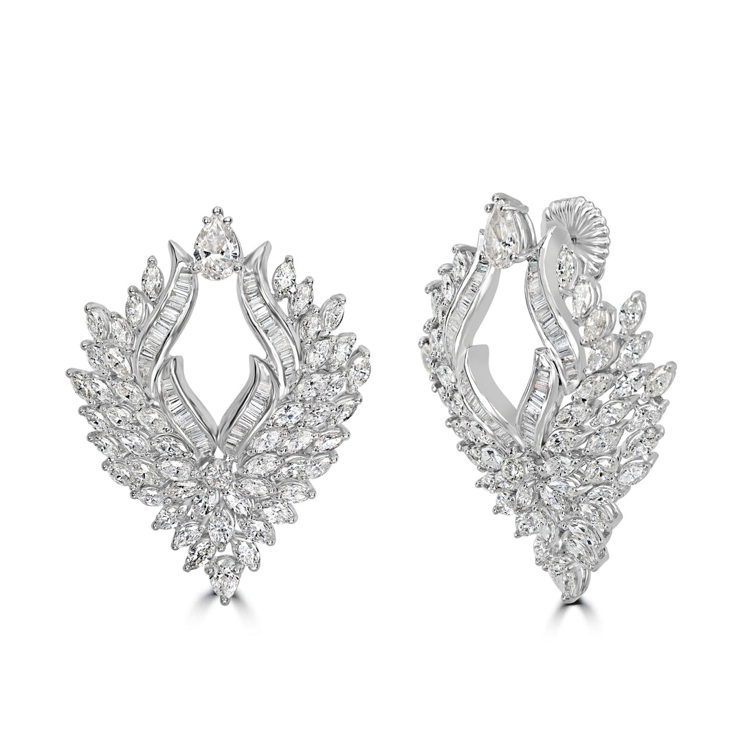 10.92 ct Diamond Earrings in 18K White Gold