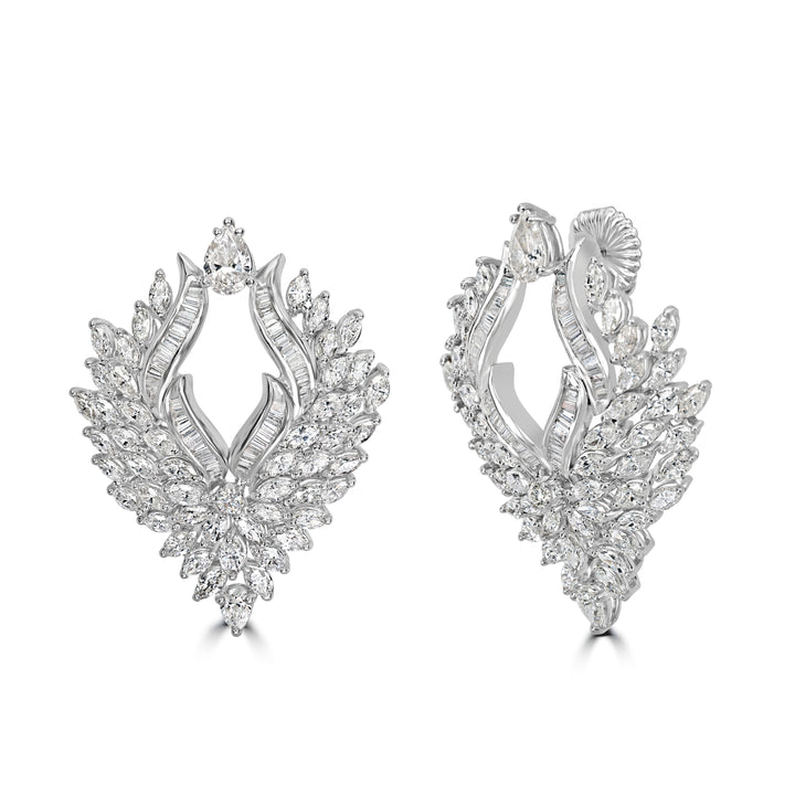 10.92 ct Diamond Earrings in 18K White Gold