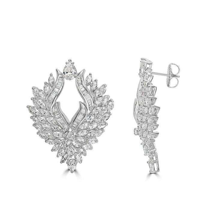 10.92 ct Diamond Earrings in 18K White Gold