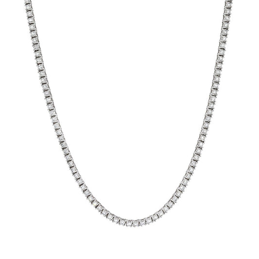 Diamond Tennis Necklace (10.02 CT Diamonds) in White Gold