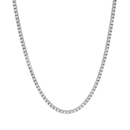 Diamond Tennis Necklace (11.38 CT Diamonds) in White Gold