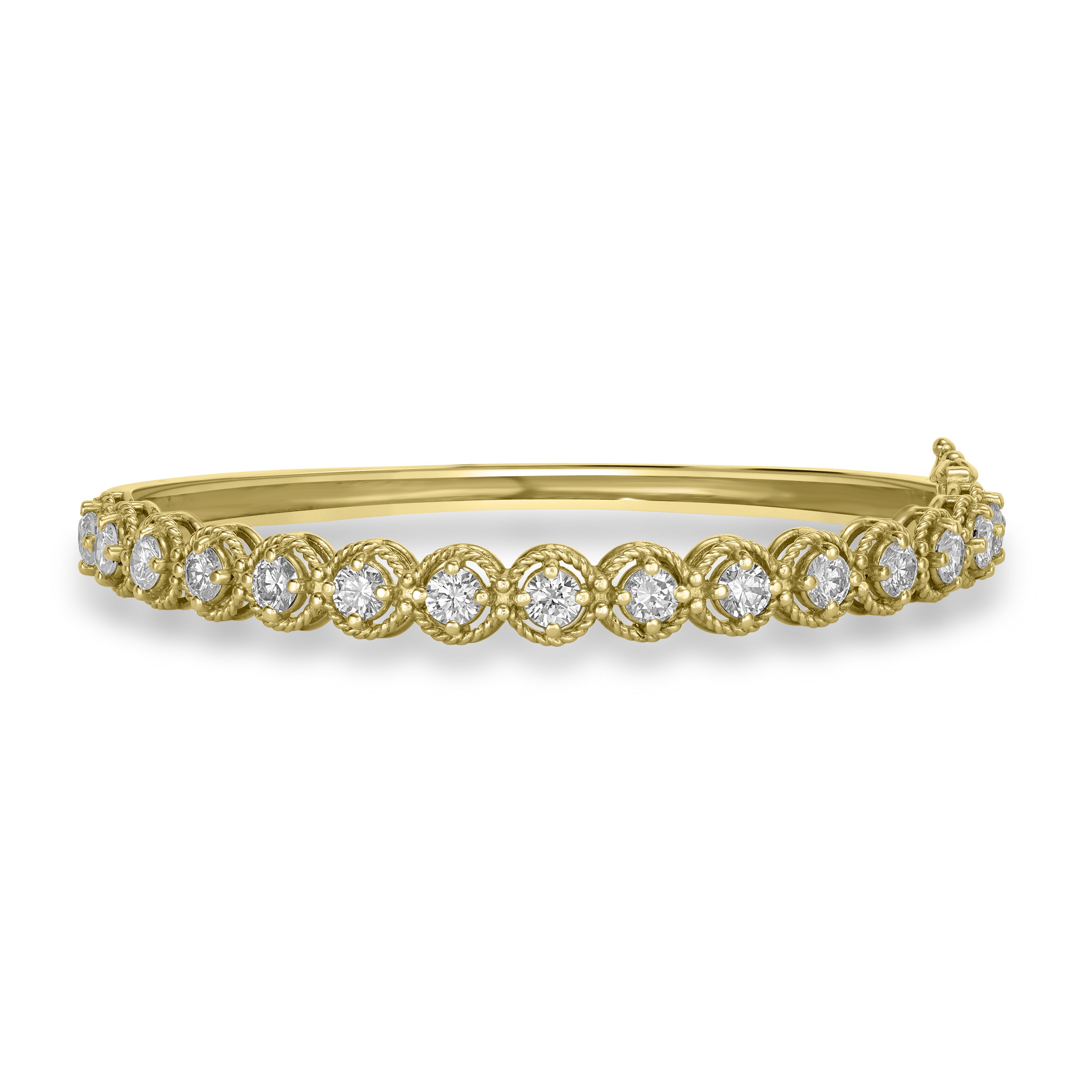 2.48 ct Diamond Bangle in 14K Yellow Gold