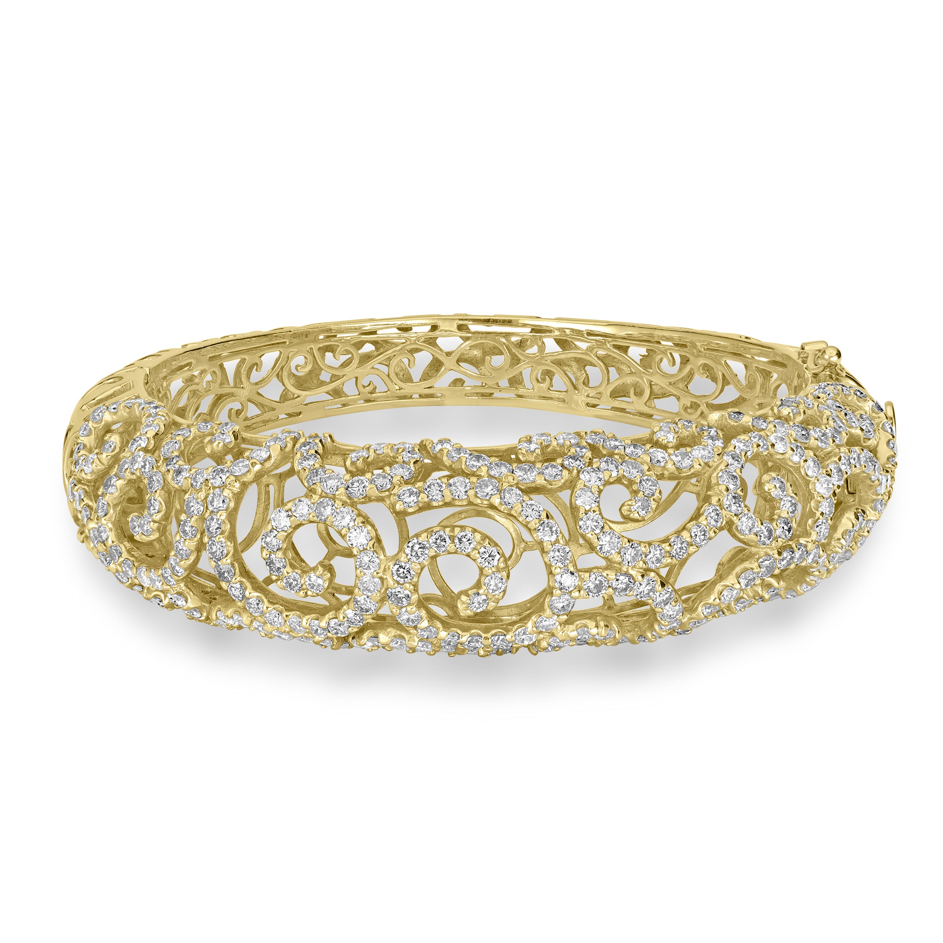 8.97 ct Diamond Bangle in 14K Yellow Gold