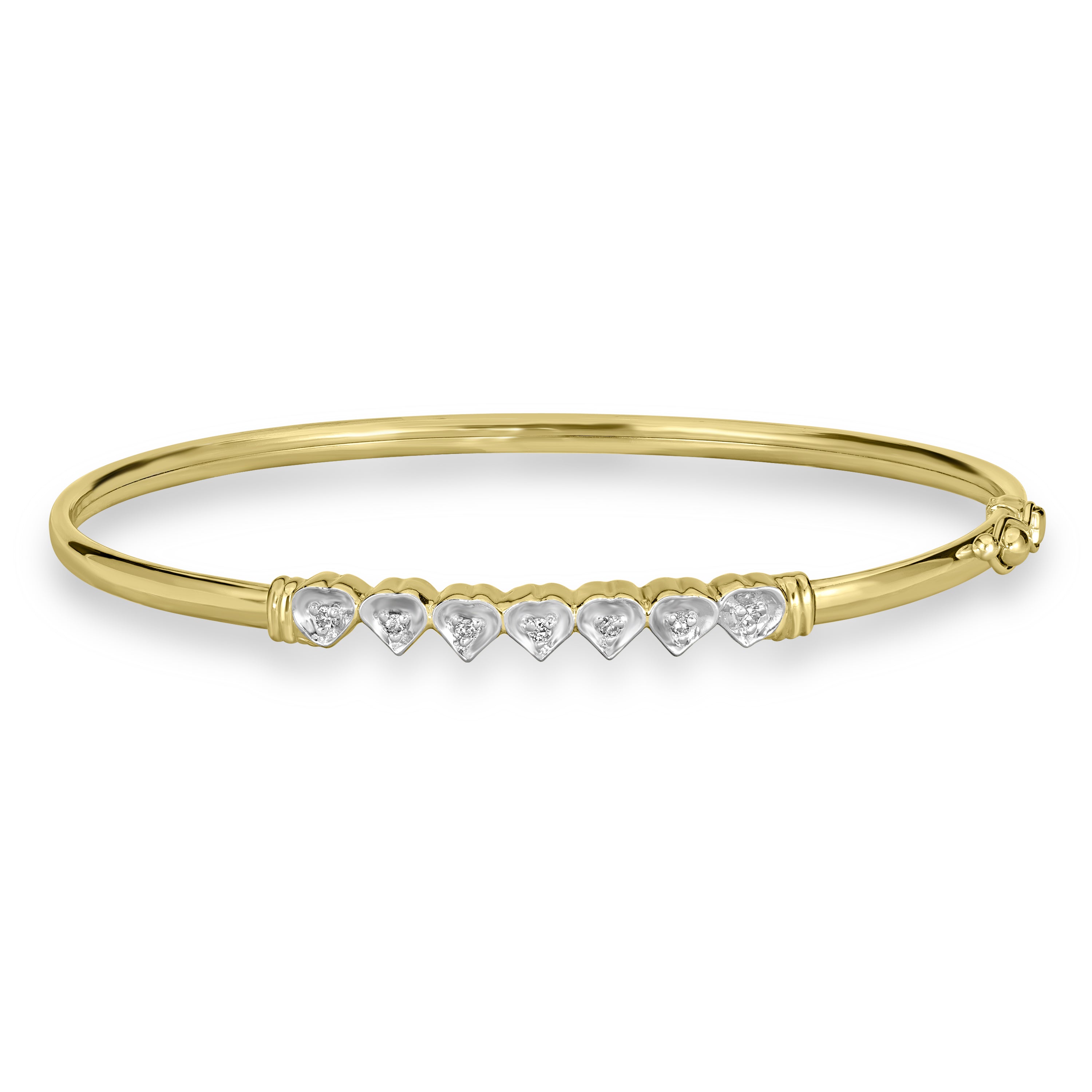 0.10 ct Diamond Bangle in 14K Yellow Gold