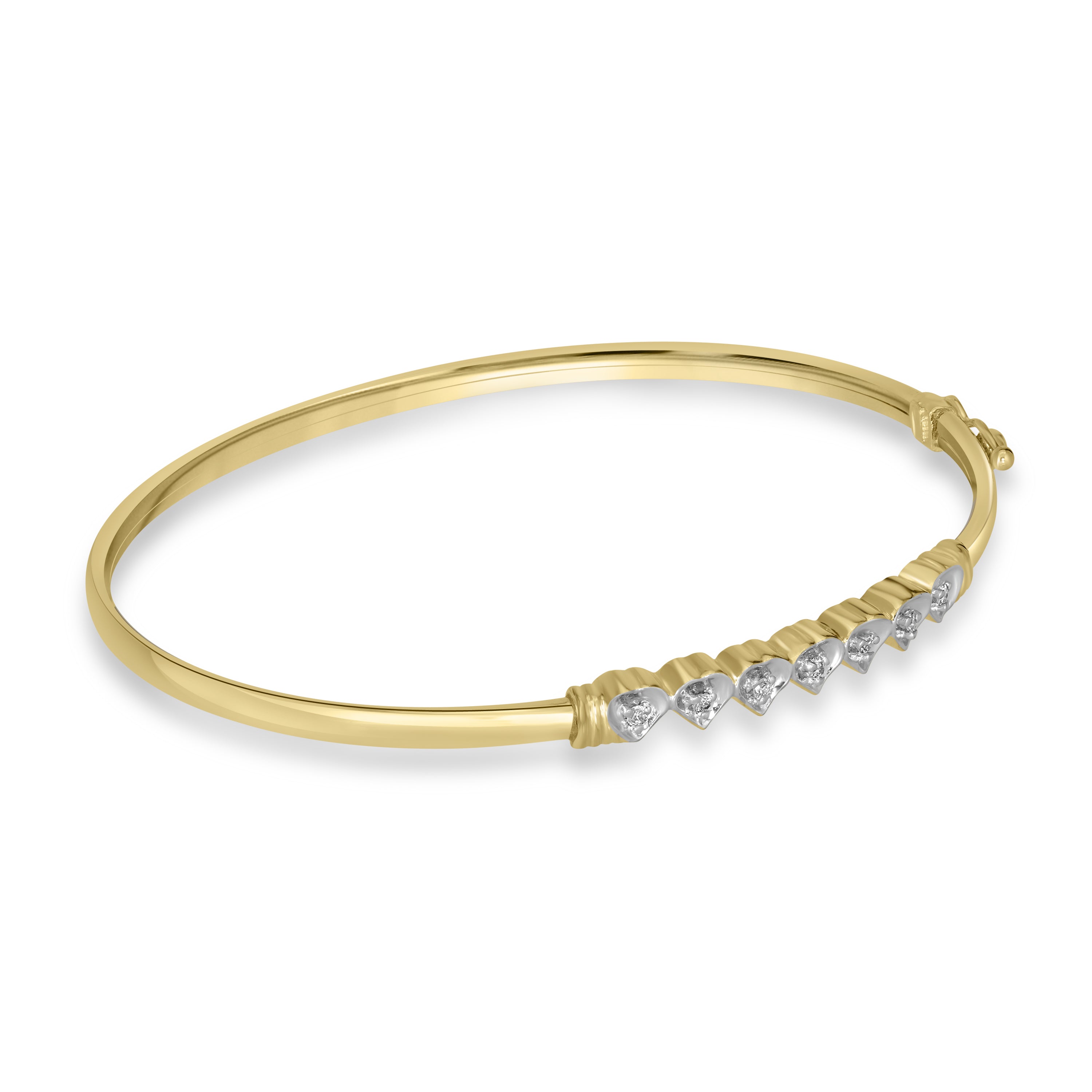 0.10 ct Diamond Bangle in 14K Yellow Gold