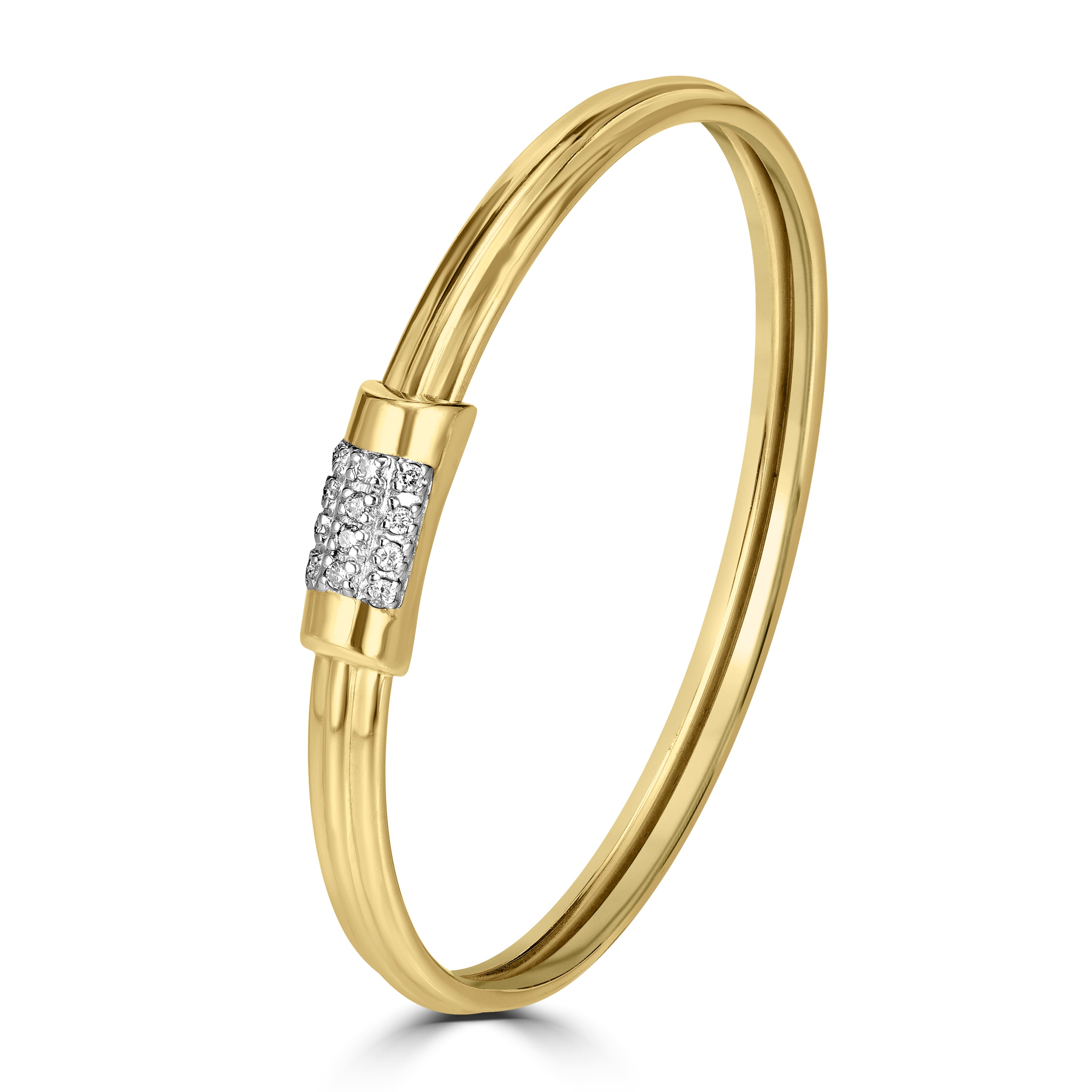 0.24 ct Diamond Bangle in 14K Yellow Gold