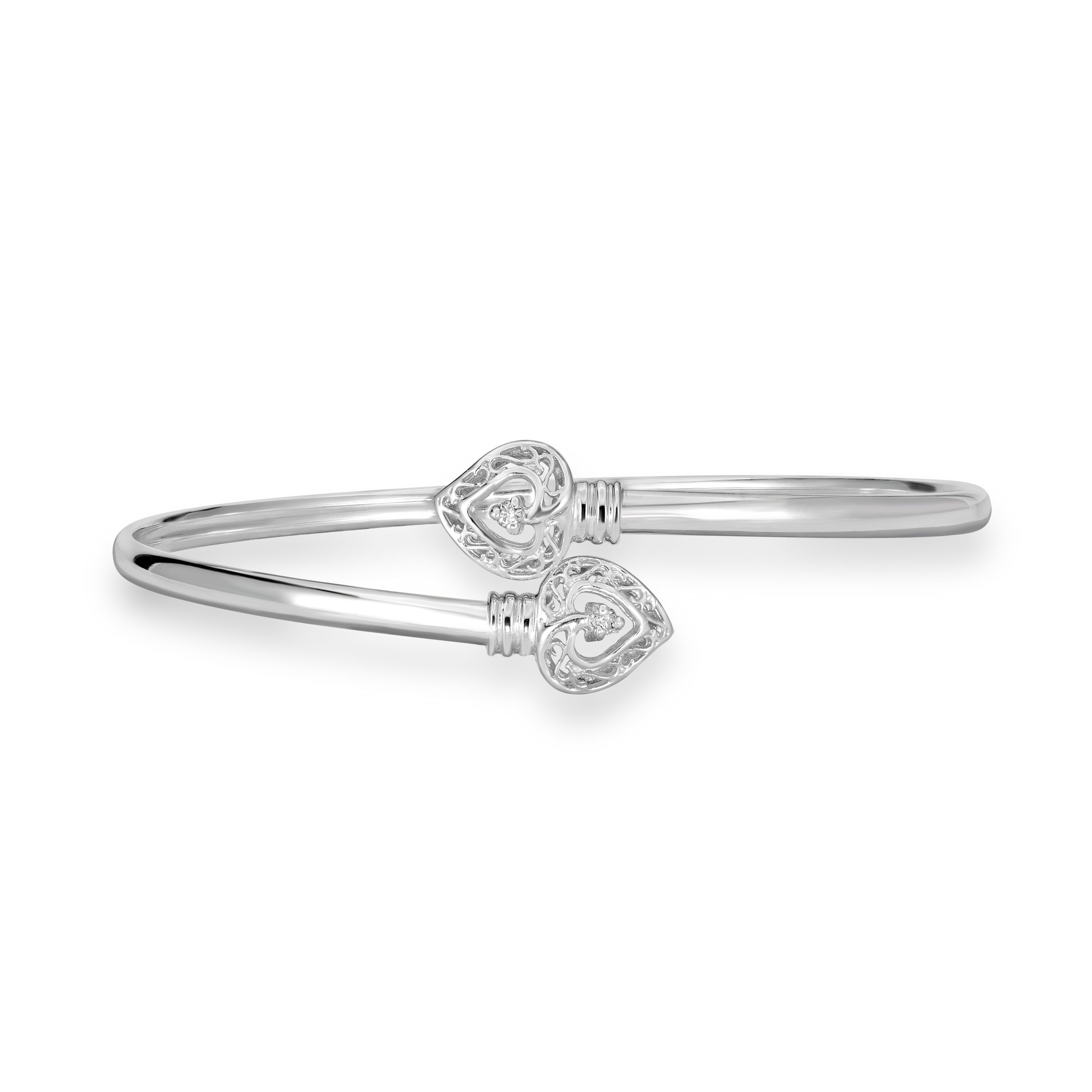 0.05 ct Diamond Bangle in 14K White Gold