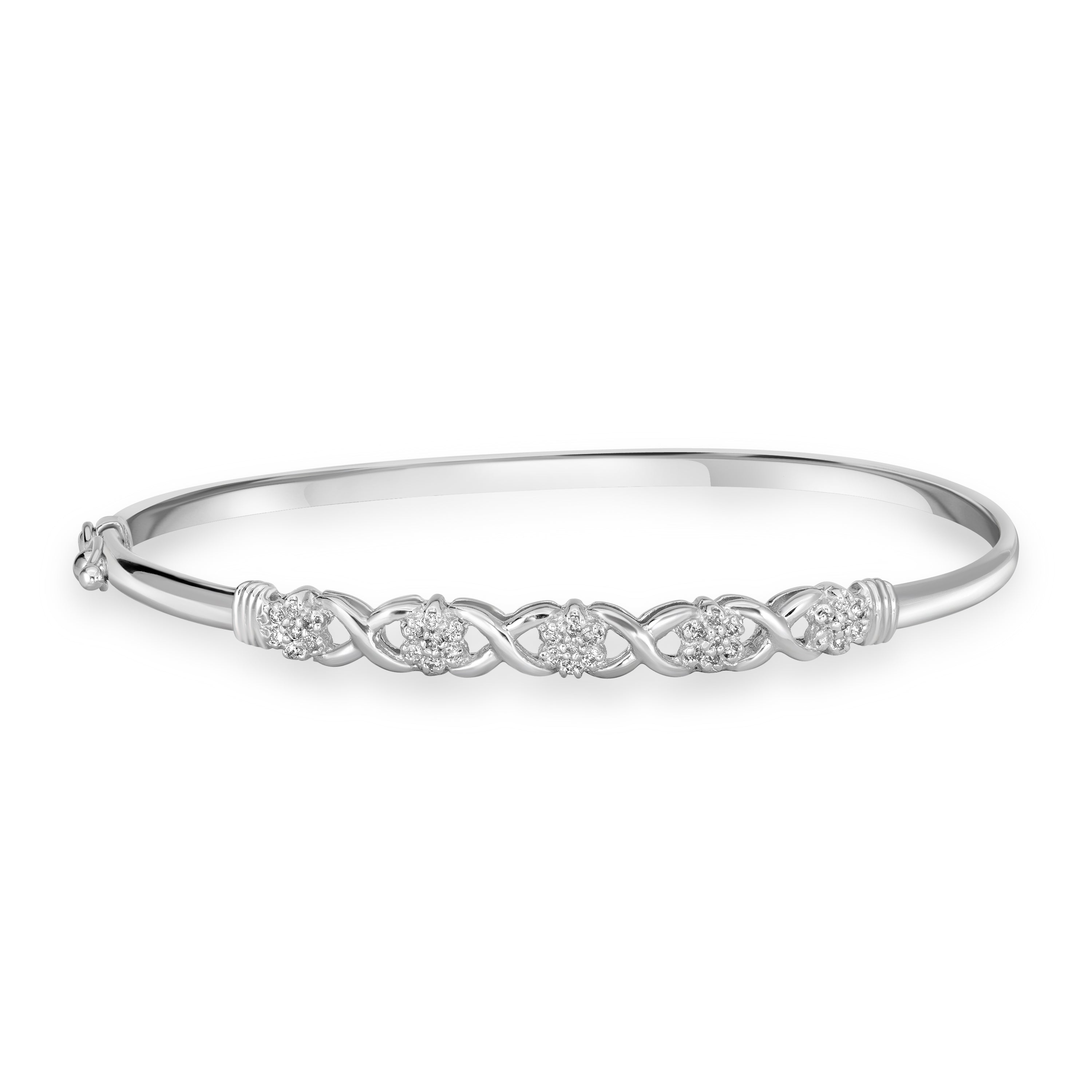 0.25 ct Diamond Bangle in 14K White Gold