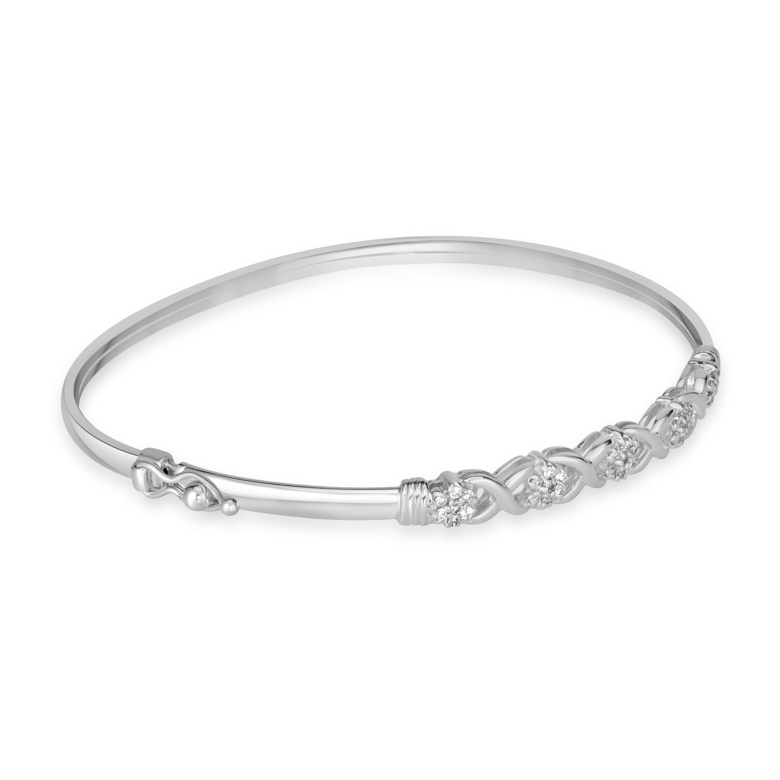 0.25 ct Diamond Bangle in 14K White Gold