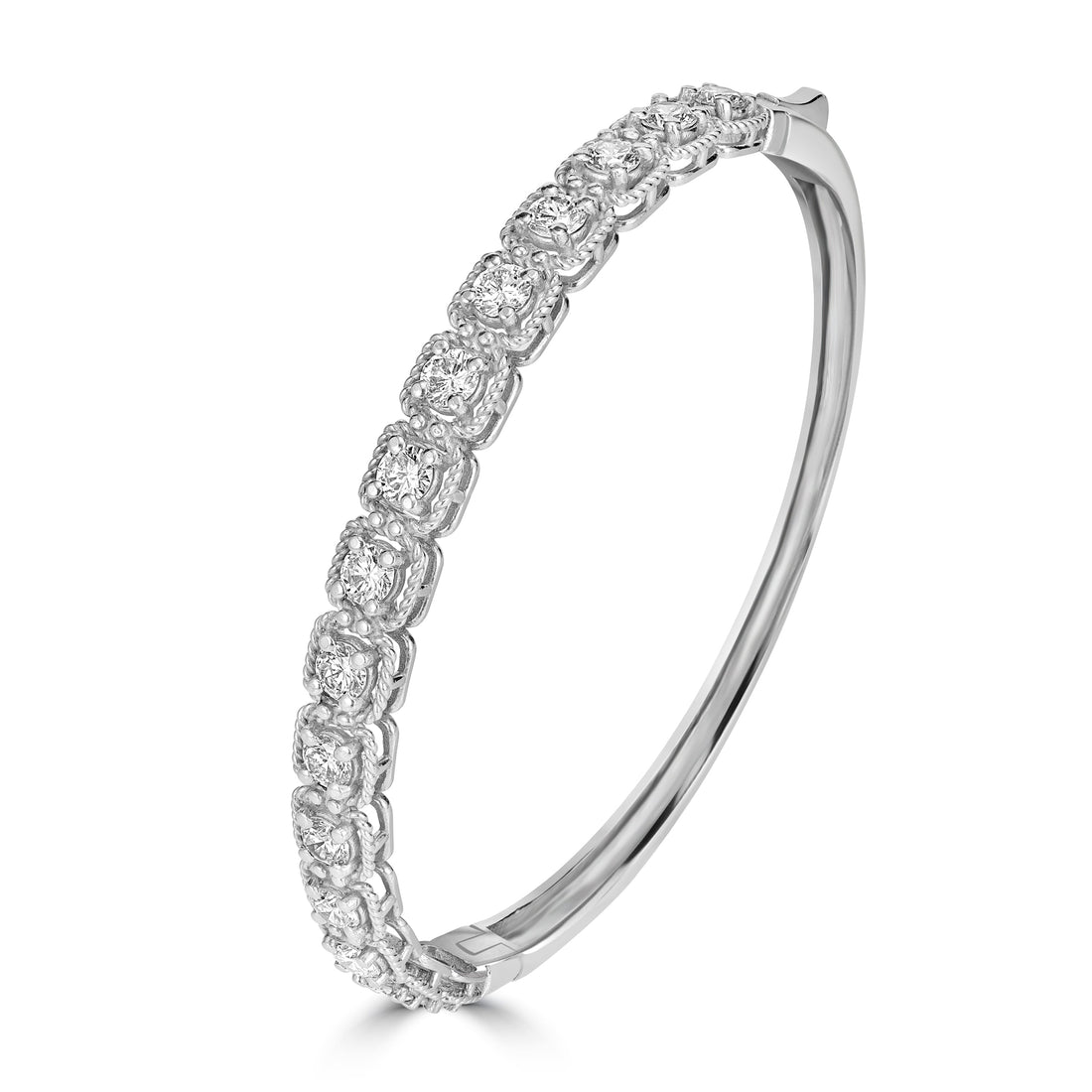 0.50 ct Diamond Bangle in 14K White Gold