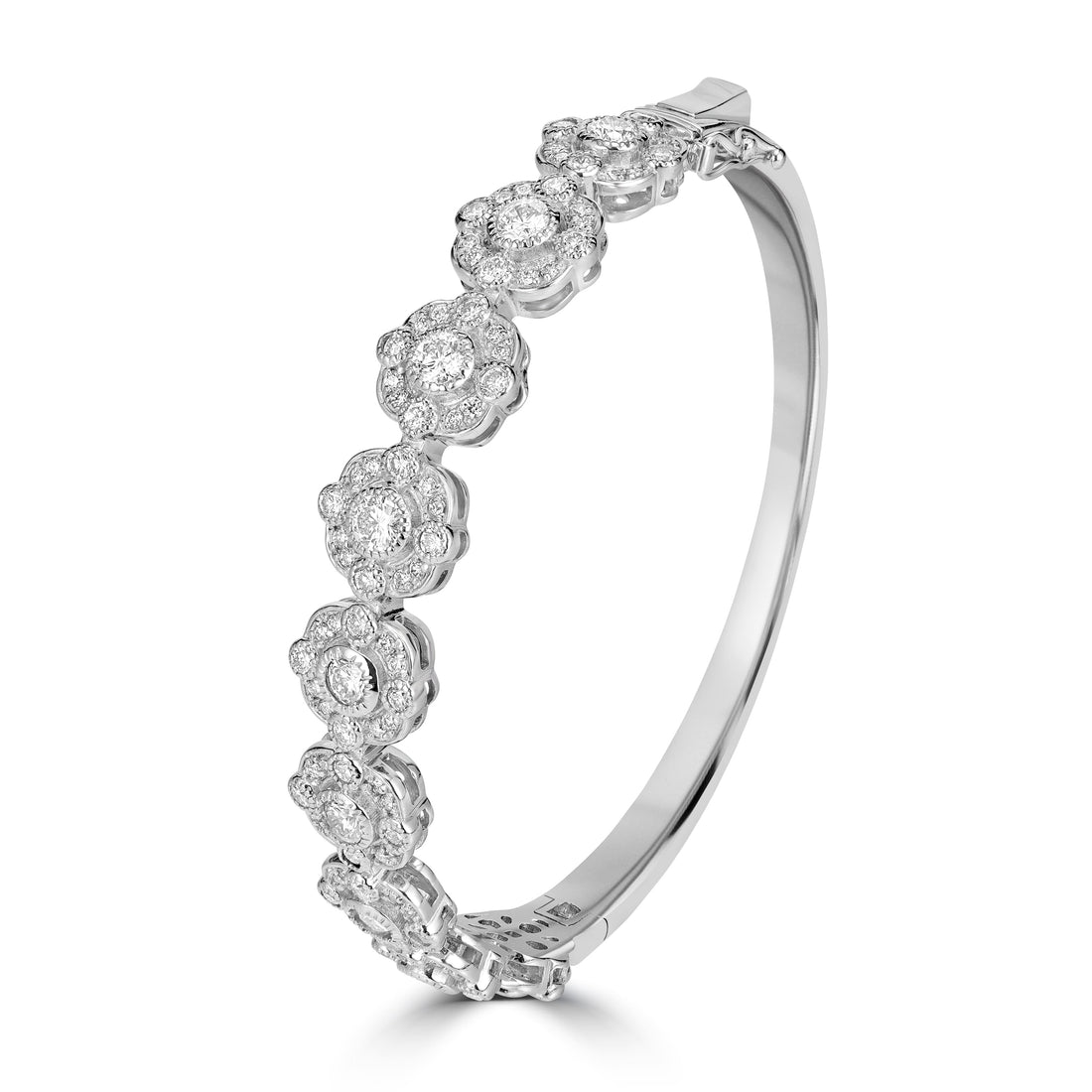 1.20 ct Diamond Bangle in 14K White Gold