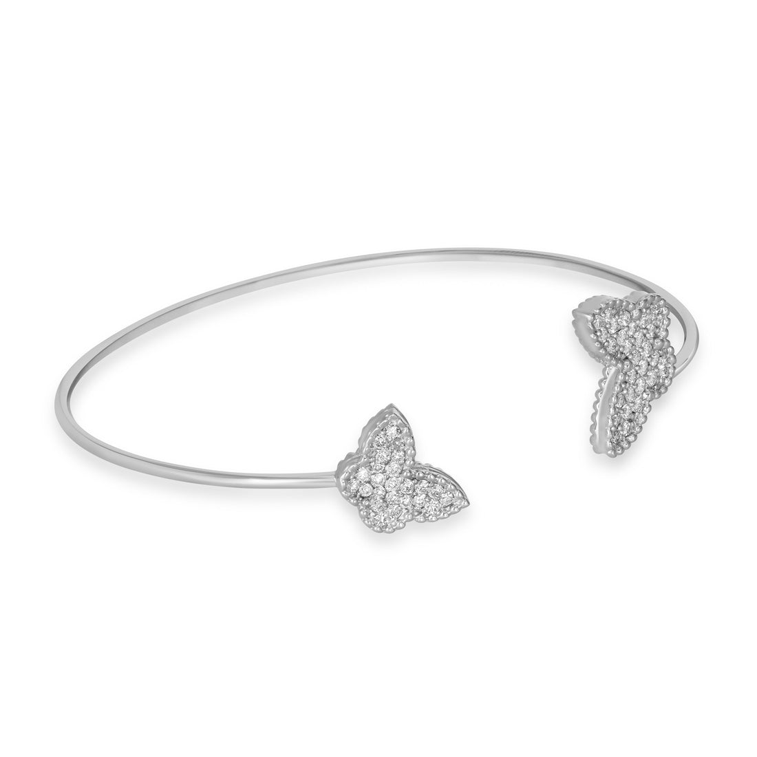 0.64 ct Diamond Bangle in 14K White Gold
