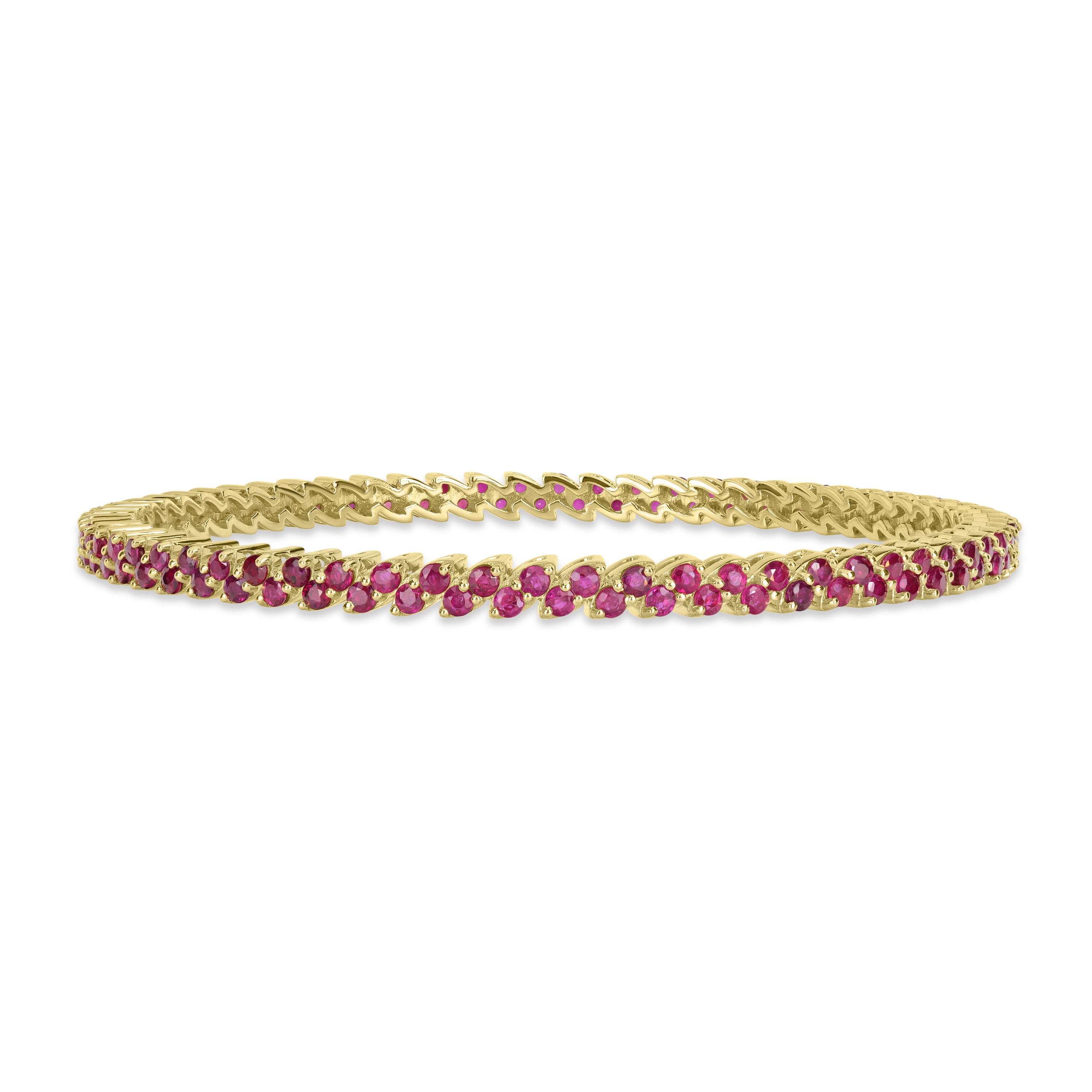 13.25 ct Ruby Bangle in 18K Yellow Gold