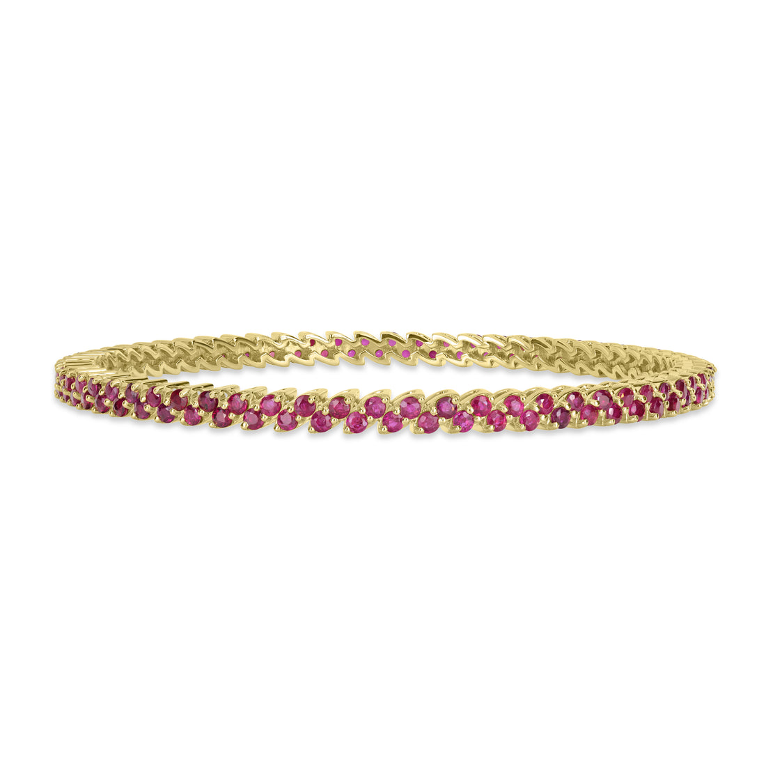 13.25 ct Ruby Bangle in 18K Yellow Gold