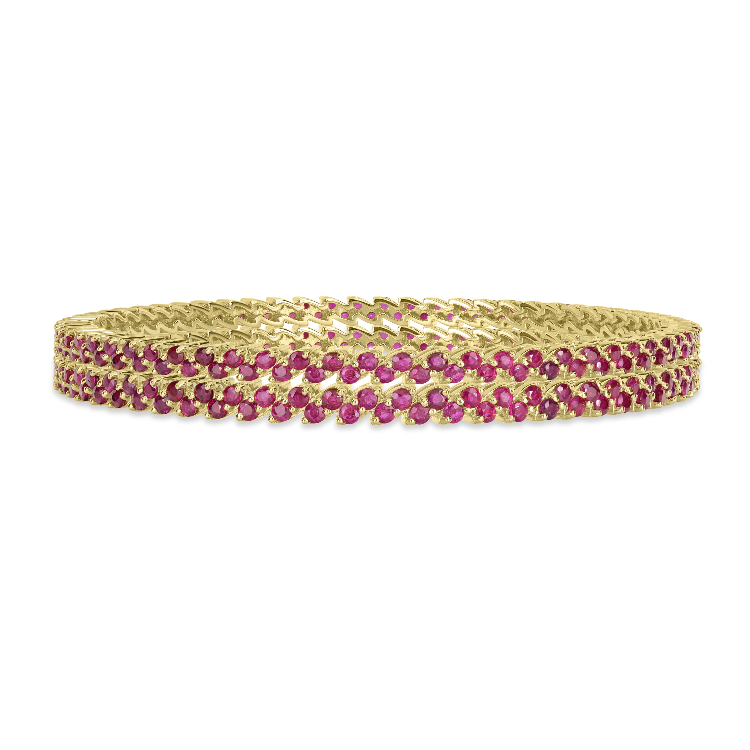 13.25 ct Ruby Bangle in 18K Yellow Gold