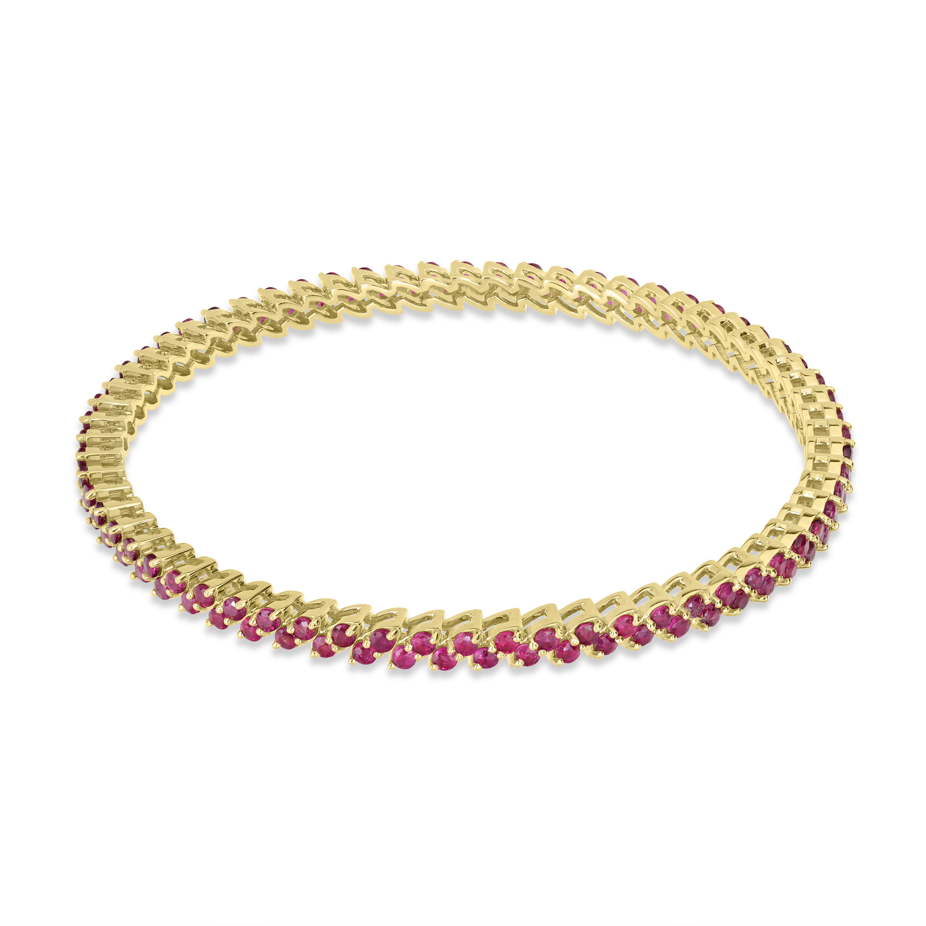 13.25 ct Ruby Bangle in 18K Yellow Gold