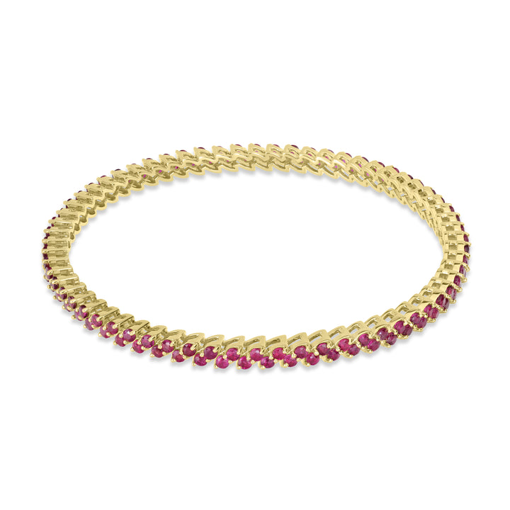 13.25 ct Ruby Bangle in 18K Yellow Gold