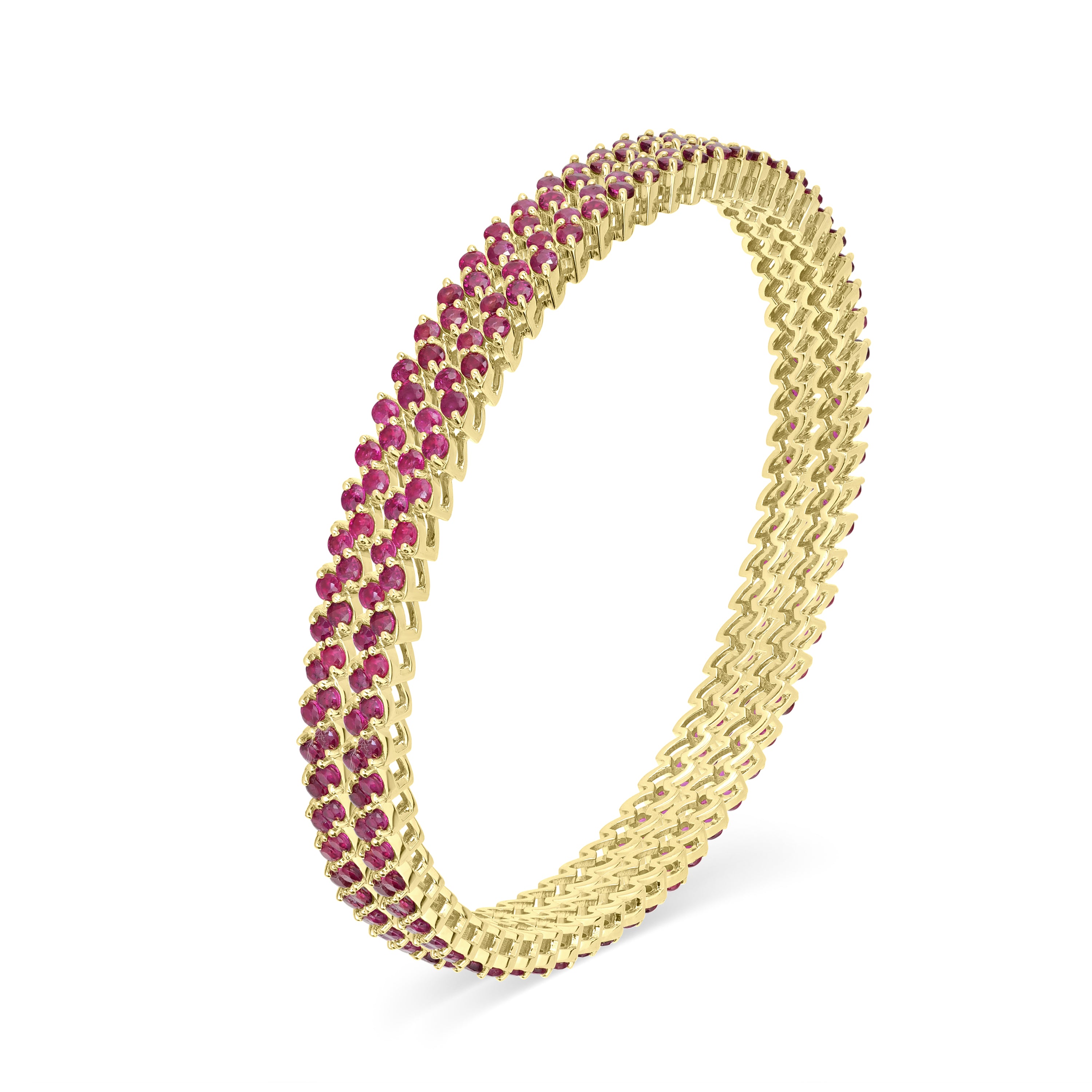 13.25 ct Ruby Bangle in 18K Yellow Gold