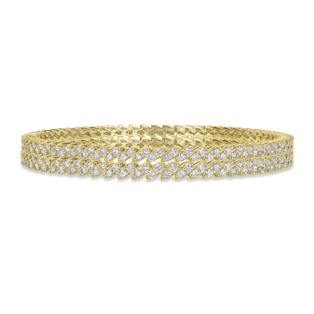9.83 ct Diamond Bangle in 18K Yellow Gold