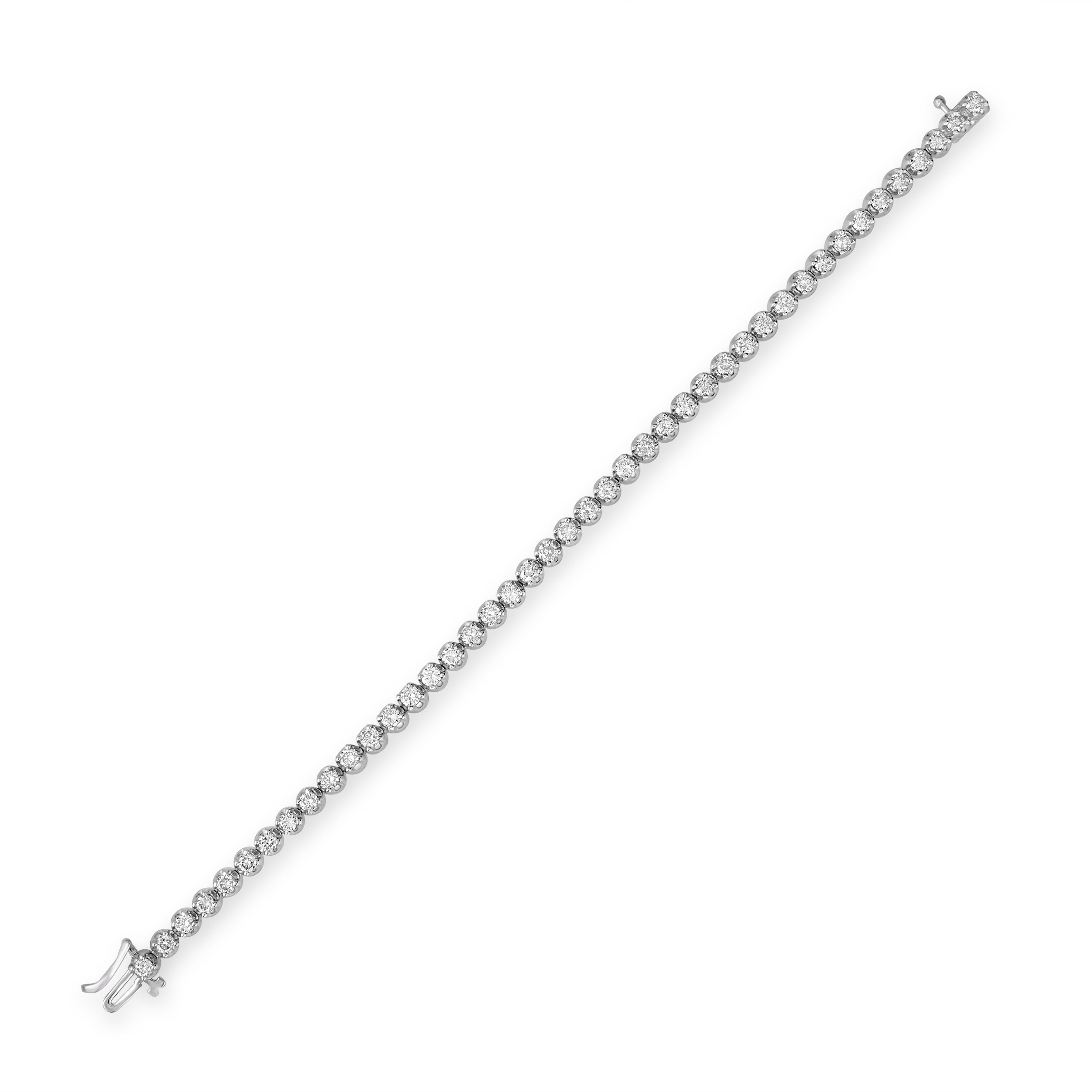 5.78 ct Diamond Tennis Bracelet in 14K White Gold