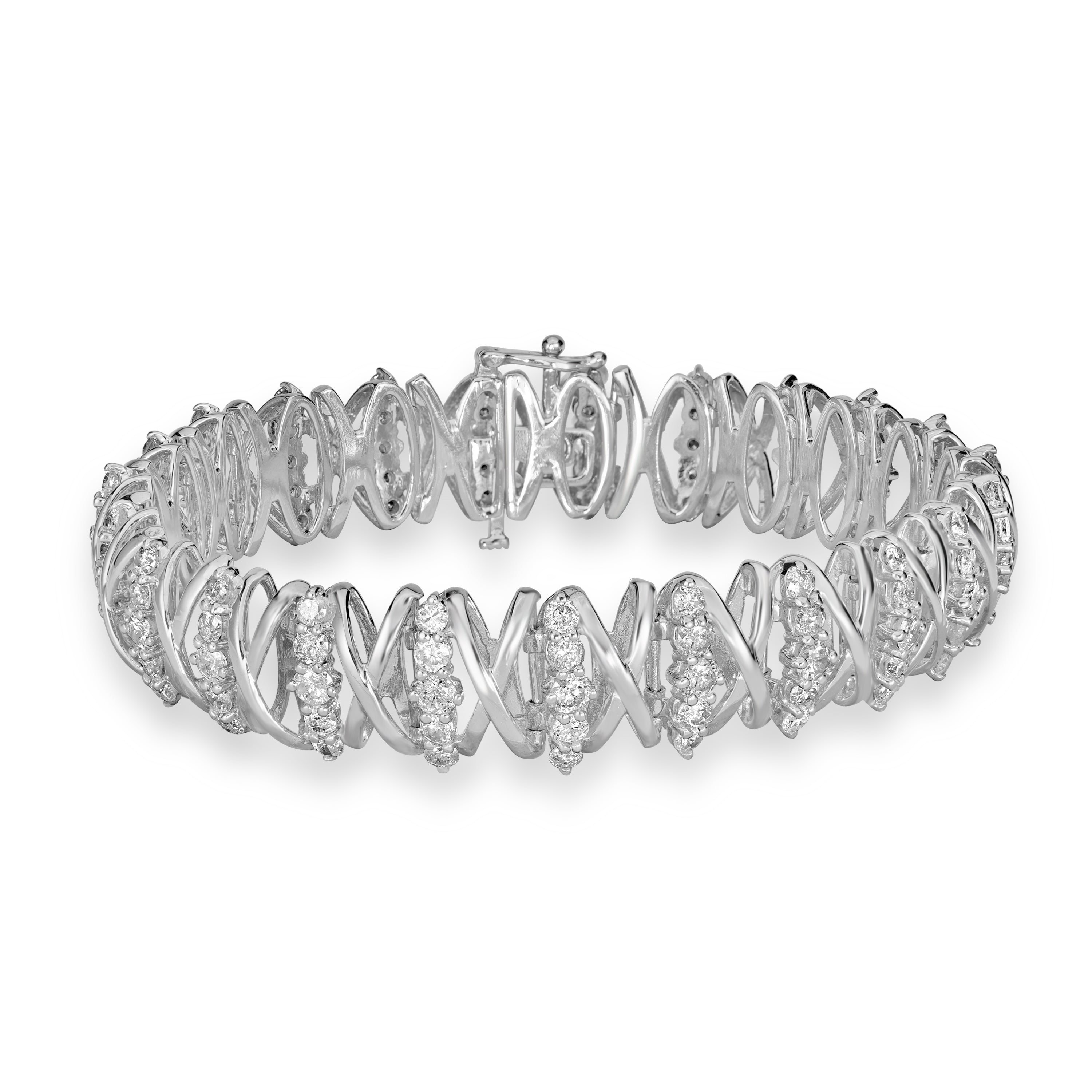 7.00 ct Diamond Bracelet in 14K White Gold