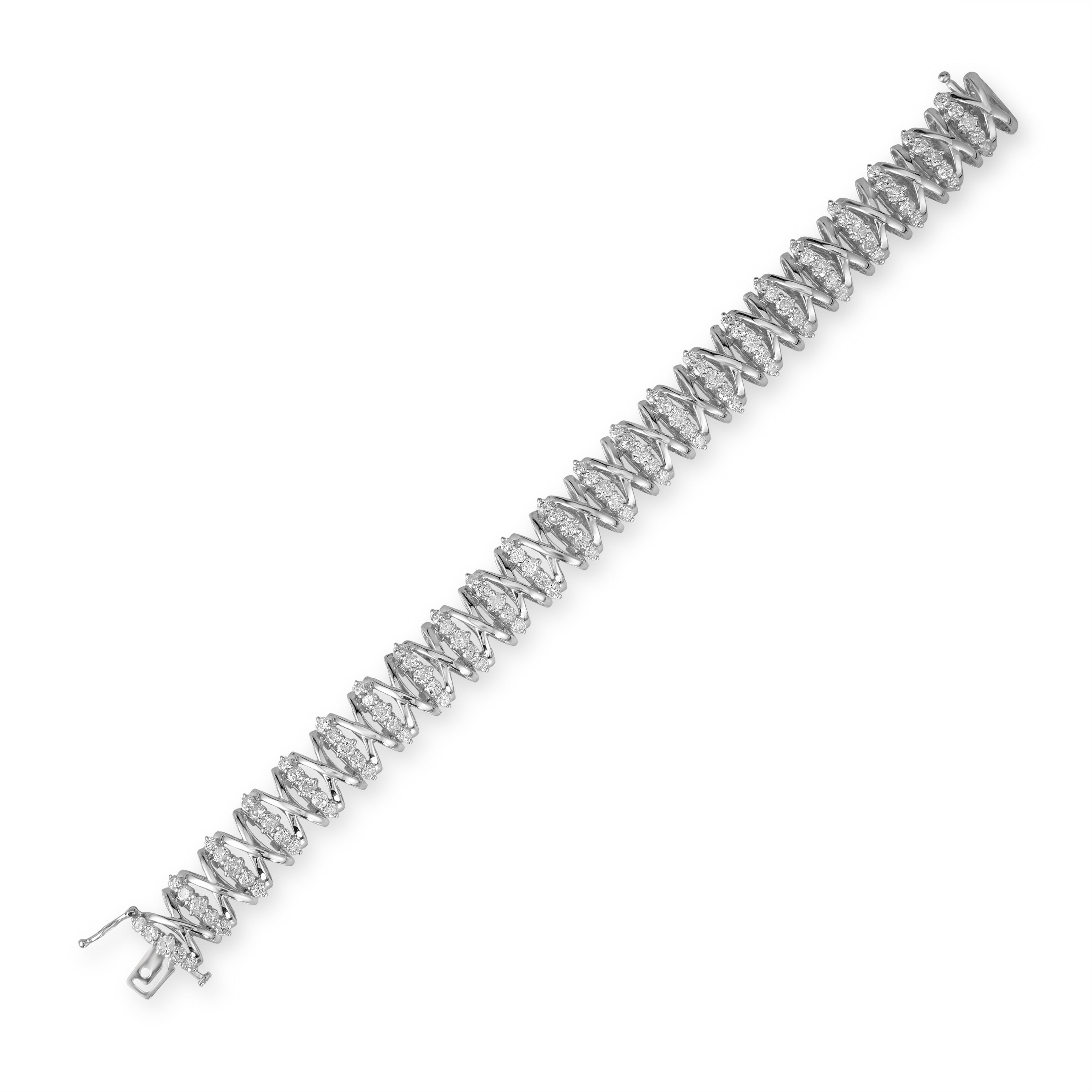 7.00 ct Diamond Bracelet in 14K White Gold