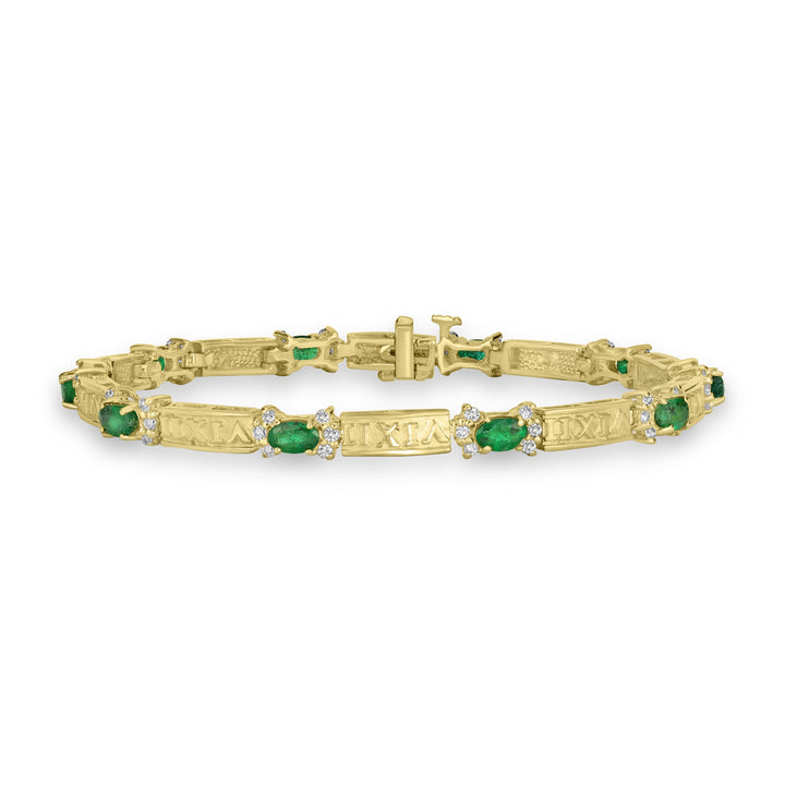2.00 ct Emerald & Diamond Bracelet in 14K Yellow Gold