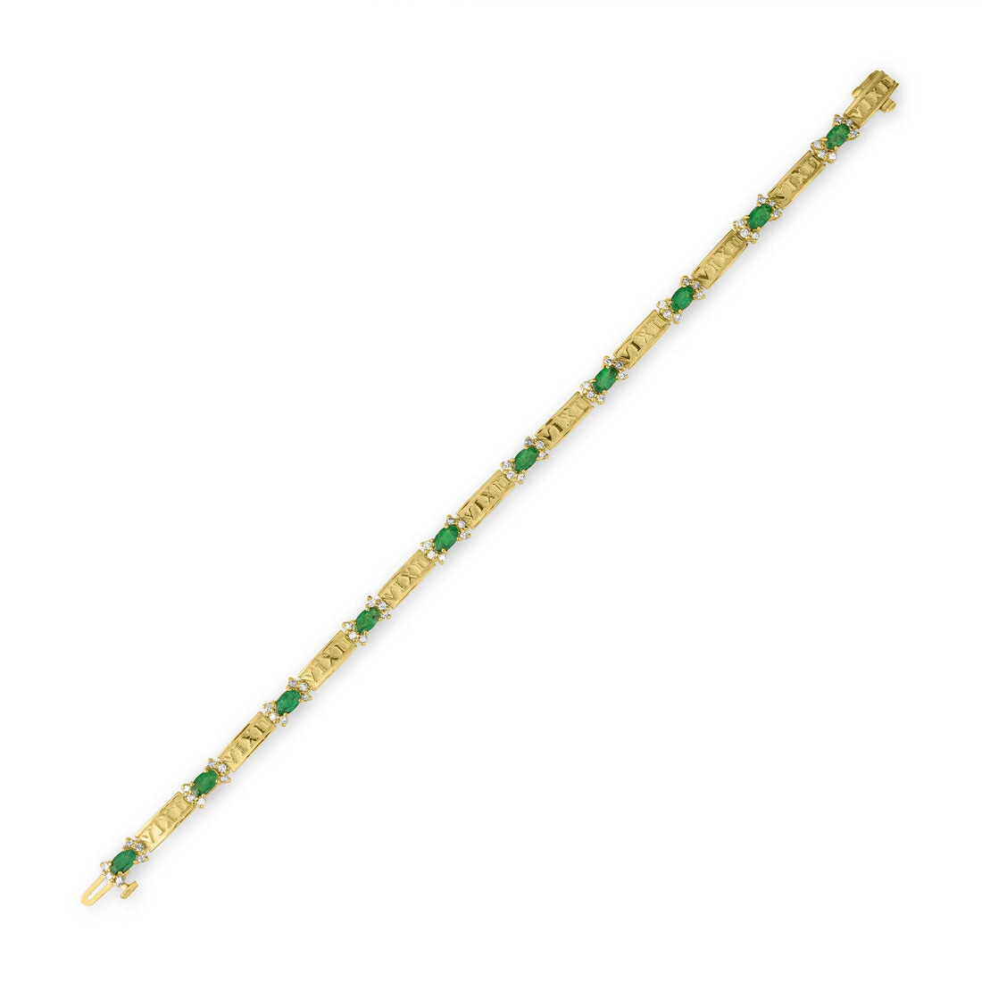2.00 ct Emerald & Diamond Bracelet in 14K Yellow Gold