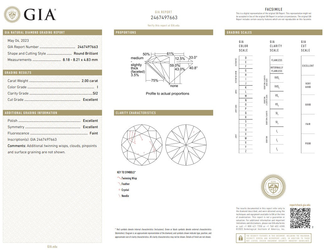 4.00 ct Round Solitaire Diamond Studs in 18K White Gold - GIA Certified