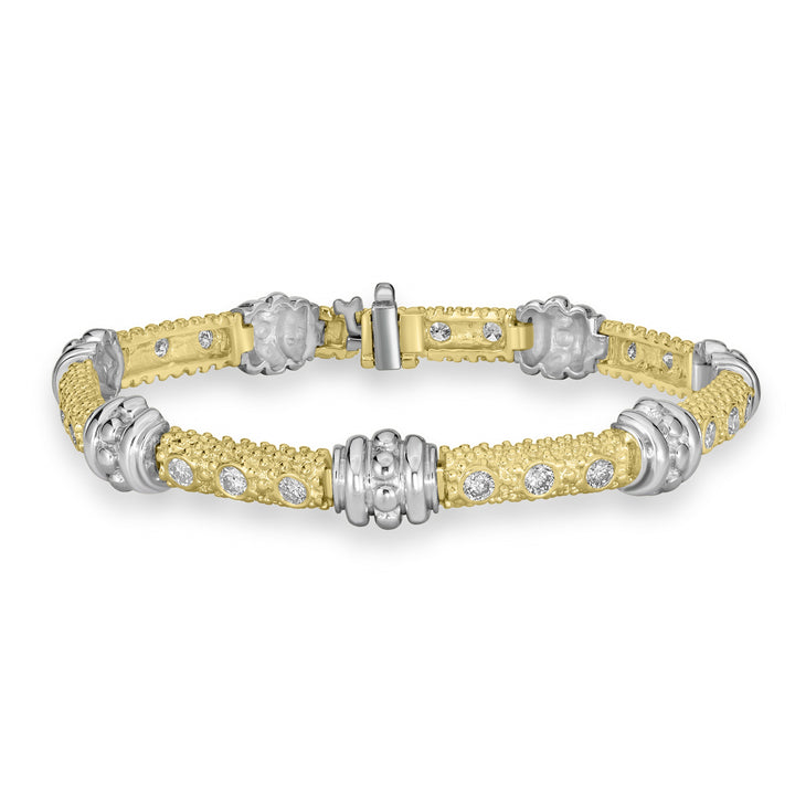3.00 ct Diamond Bracelet in 14K Two-Tone Yellow and White Gold