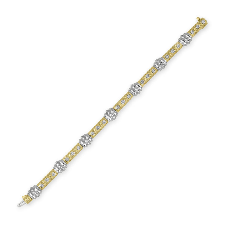 3.00 ct Diamond Bracelet in 14K Two-Tone Yellow and White Gold