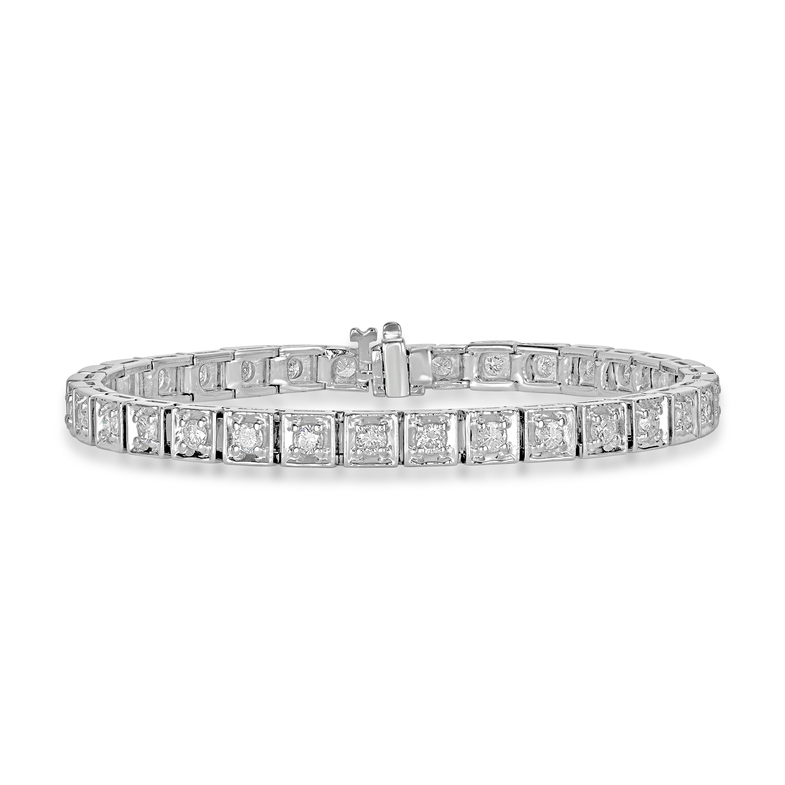 3.00 ct Diamond Bracelet in 14K White Gold