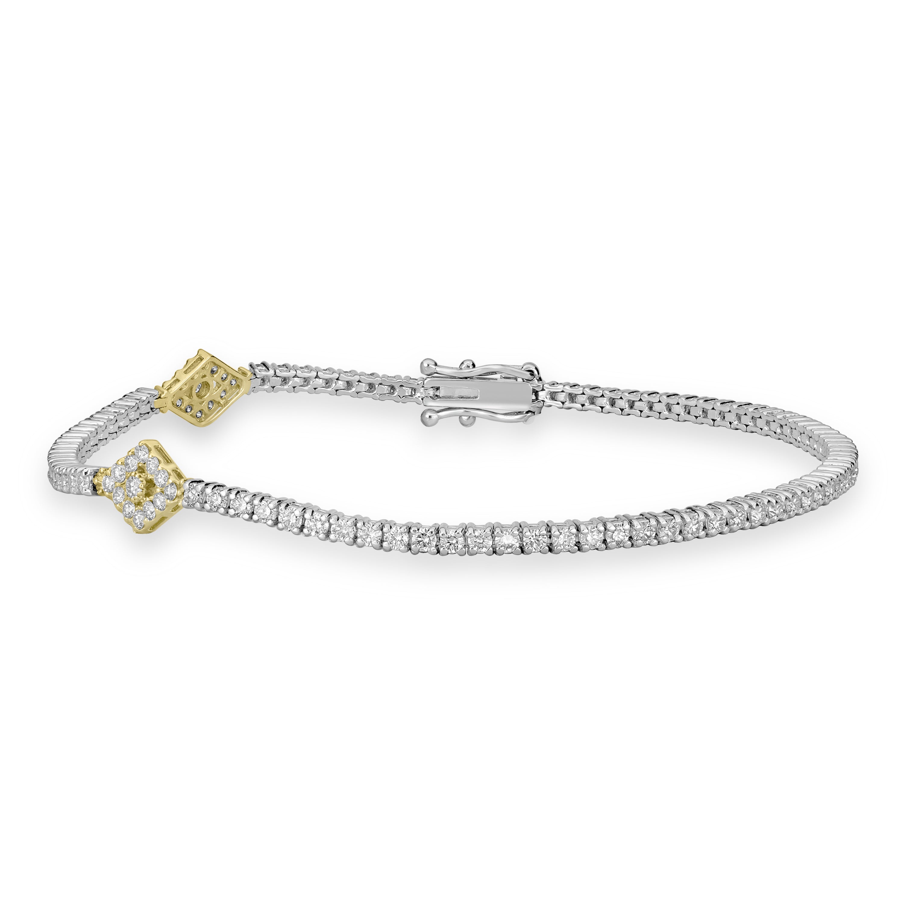 2.31 ct Diamond Bracelet in 14K Two-Tone White & Yellow Gold