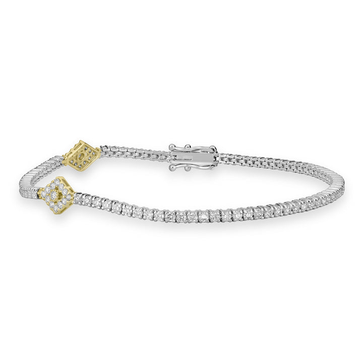 2.31 ct Diamond Bracelet in 14K Two Tone White and Yellow Gold