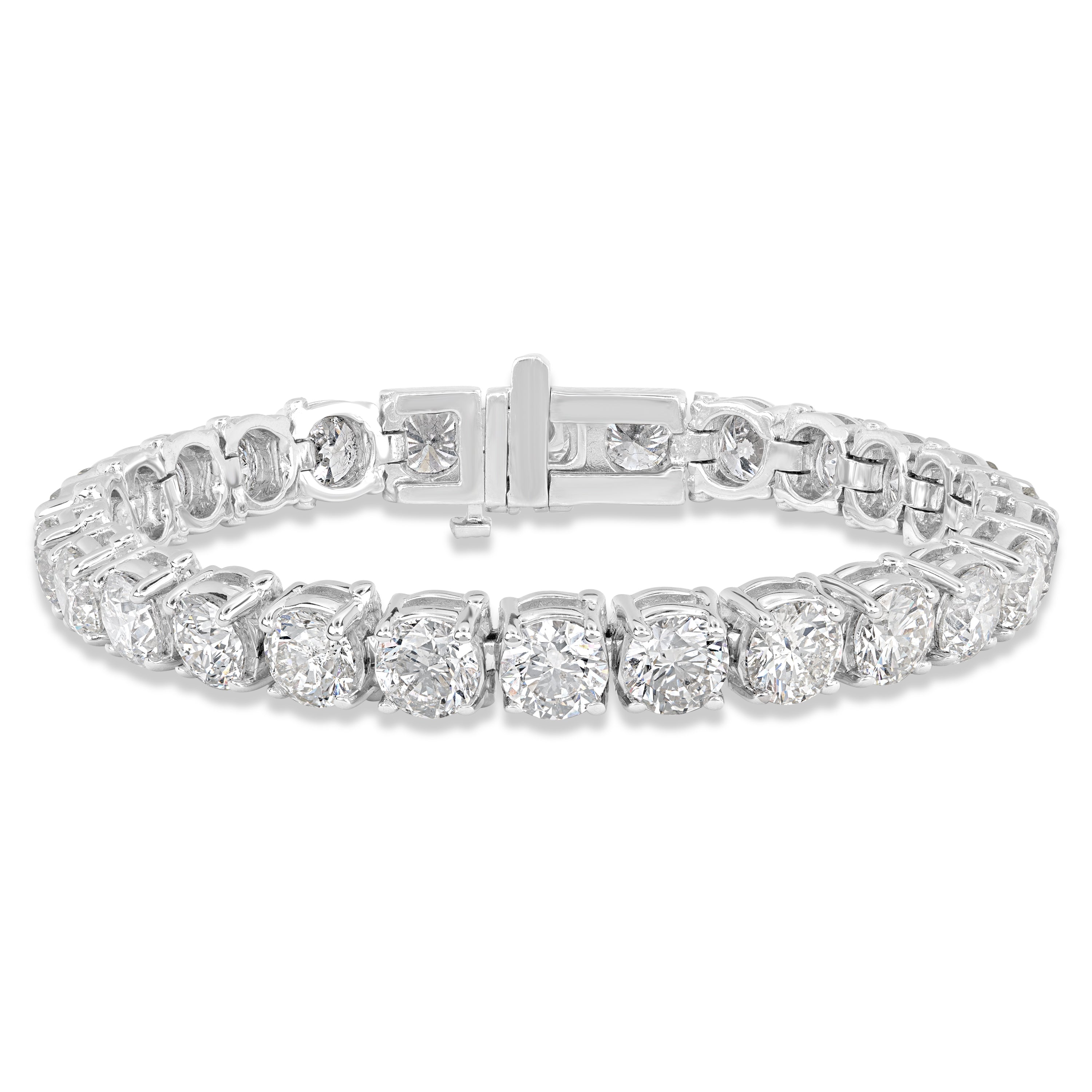 26.01 ct Diamond Tennis Bracelet in 18K White Gold