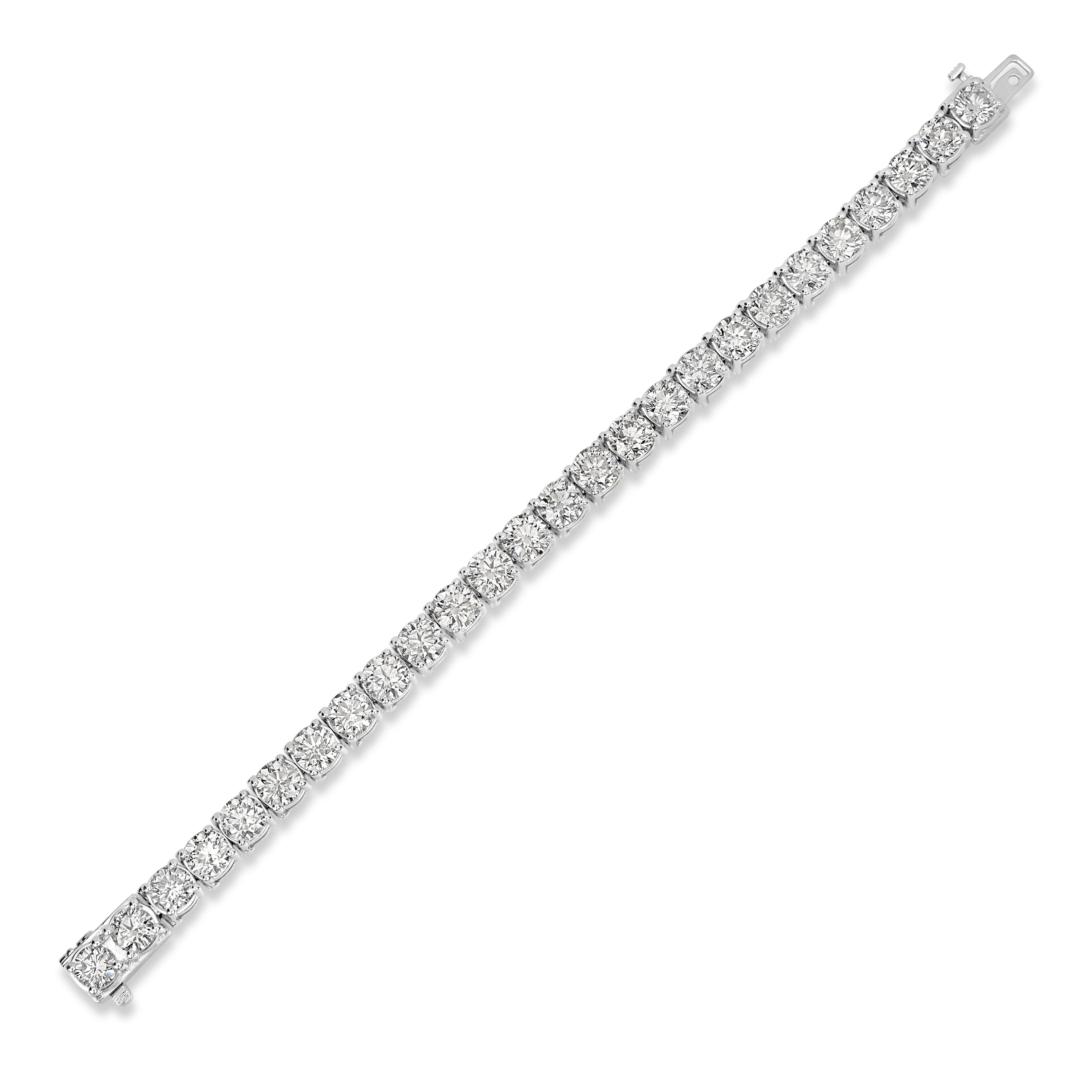 26.01 ct Diamond Tennis Bracelet in 18K White Gold