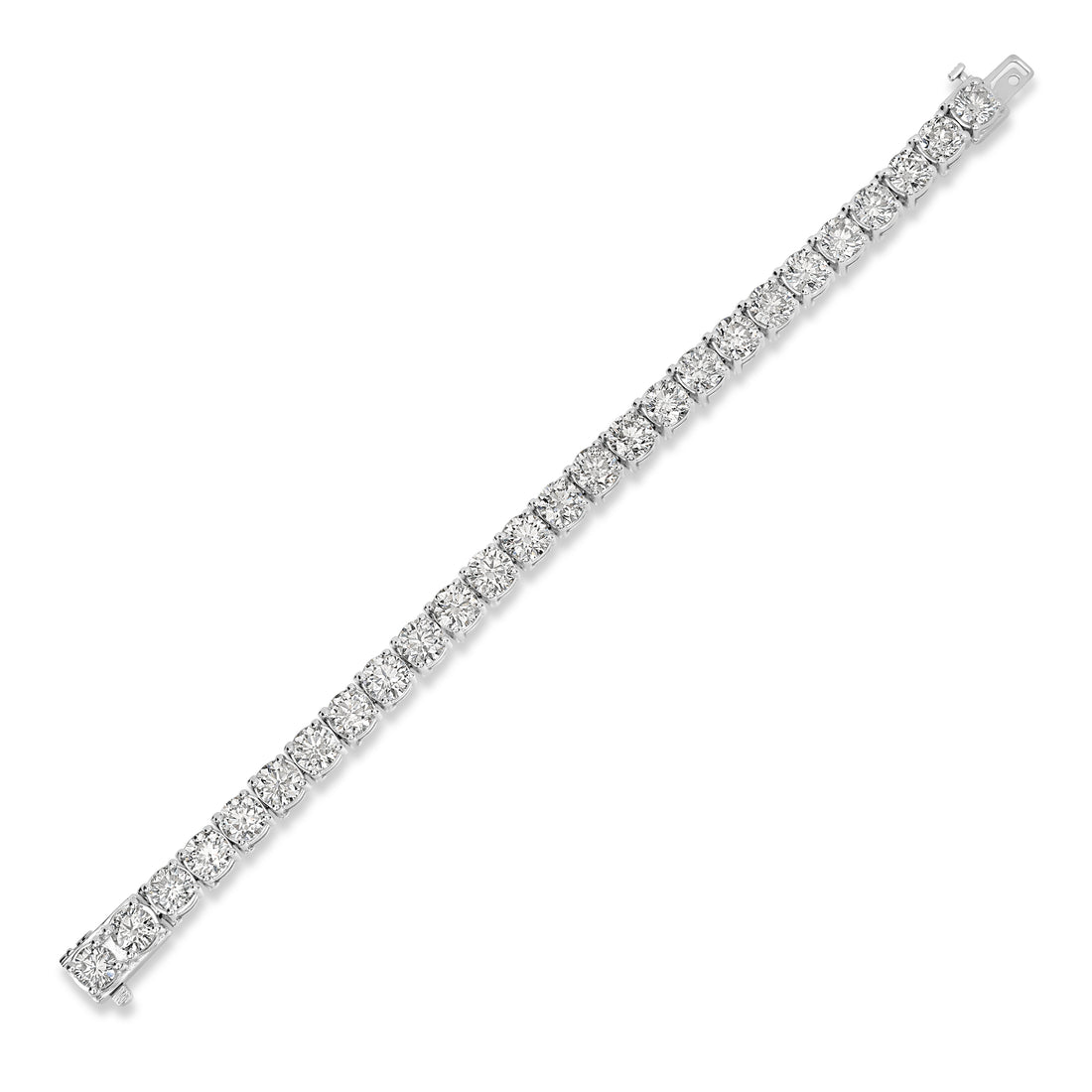 26.01 ct Diamond Tennis Bracelet in 18K White Gold