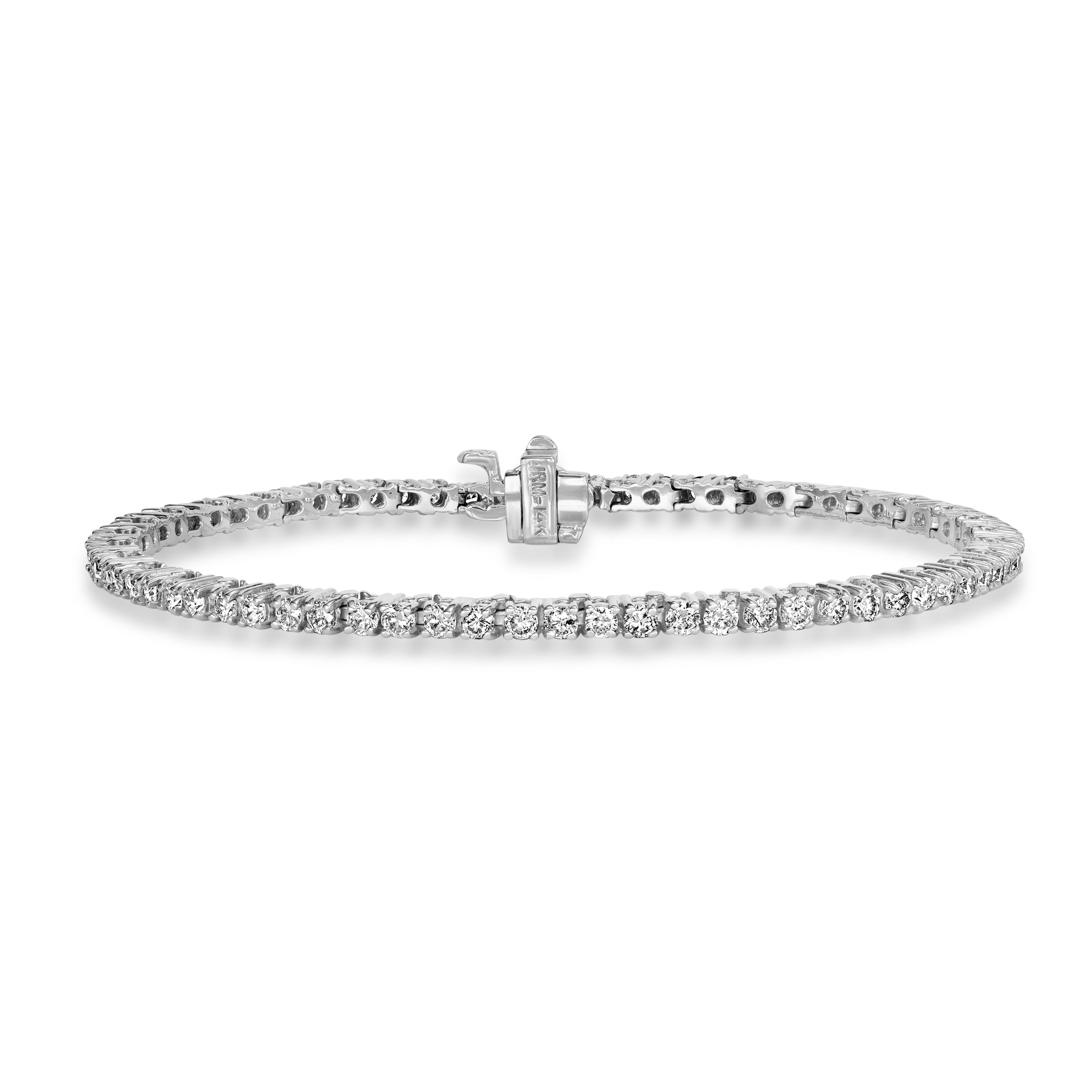 3.10 ct Tennis Diamond Bracelet in 14K White Gold