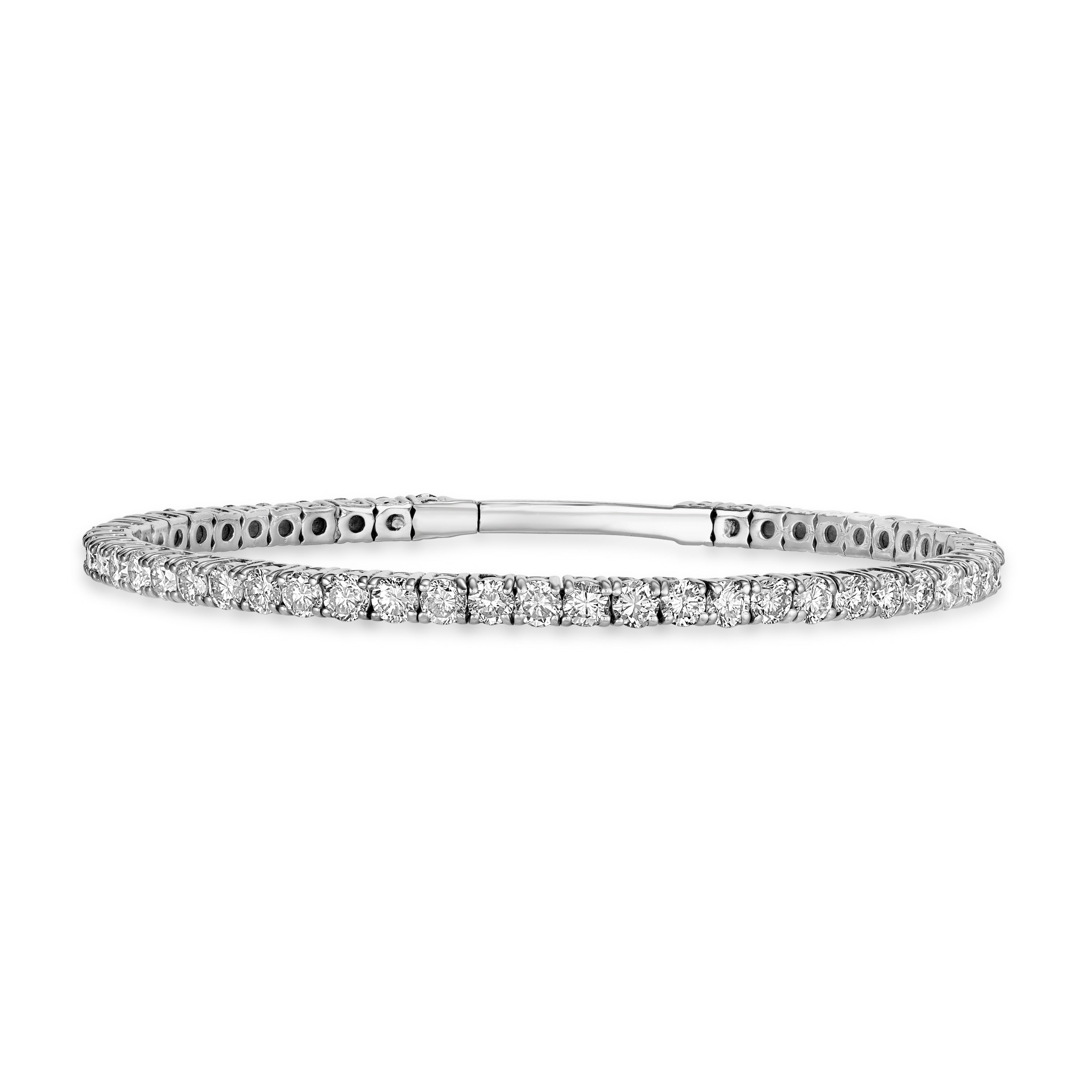 5.29 ct Diamond Bangle in 14K White Gold