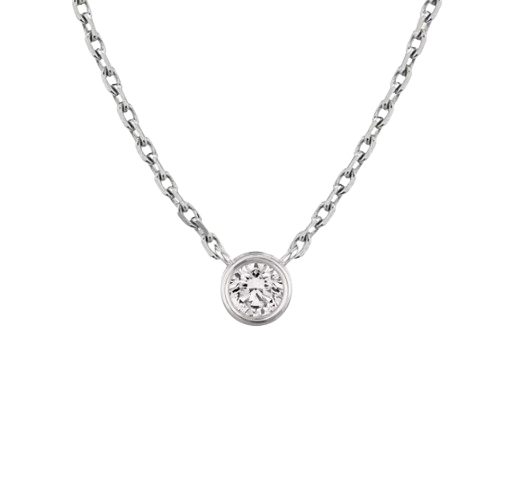 Diamond Bezel Solitaire Pendant Necklace