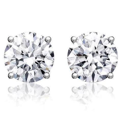 GIA Certified 2.02 Carat Round Solitaire Diamond Studs