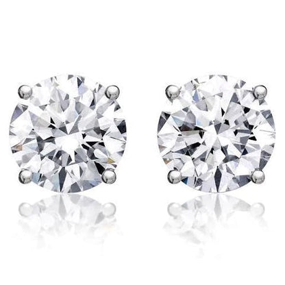 GIA Certified 6.24 Carat Round Solitaire Diamond Studs