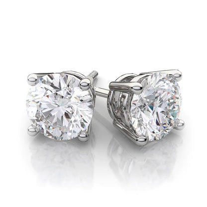 GIA Certified 4.01 Carat Round Solitaire Diamond Studs